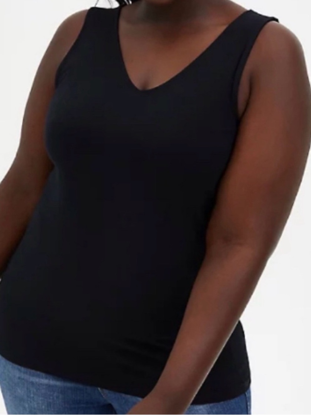 🆕 Black Deep V-Neck Foxy Tank Top 3 3X 22 24 NWT Torrid New!